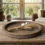 Fattoria | Rustic Wooden Serving Tray for Tea Snacks and Candle Display