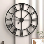 Numero | 3D Roman Numeral Metal Wall Clock Silent Retro Round Hanging Clock
