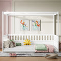 Nido | Full Size Wood Canopy Floor Bed with Guardrails Montessori Frame