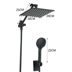 Quadro | 20 cm Square Stainless Steel Rain Shower Kit with Hand Shower and Shutoff