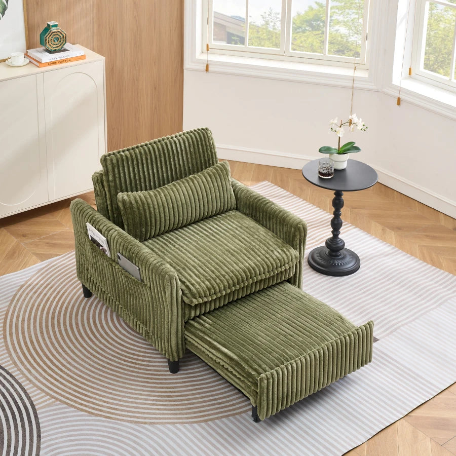 Riposo | Small Sofa Bed Lazy Futon Couch with Pillow for Apartments and Balconies