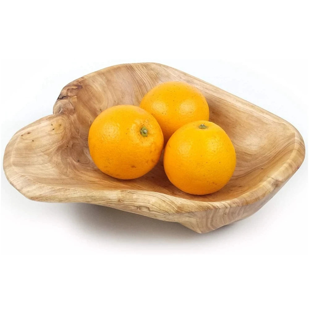 Radica | Hand Carved Wooden Serving Bowl for Fruit Salad and Candy Display