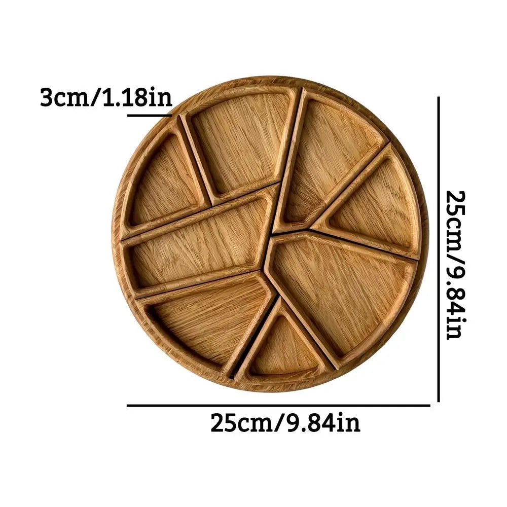 Sezione | Divided Wood Serving Tray with Removable Dividers for Snacks and Appetizers