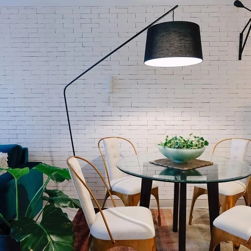Halden | Fabric Shade Floor Lamp with Up and Down Light Dimmable E27 Standing Lamp