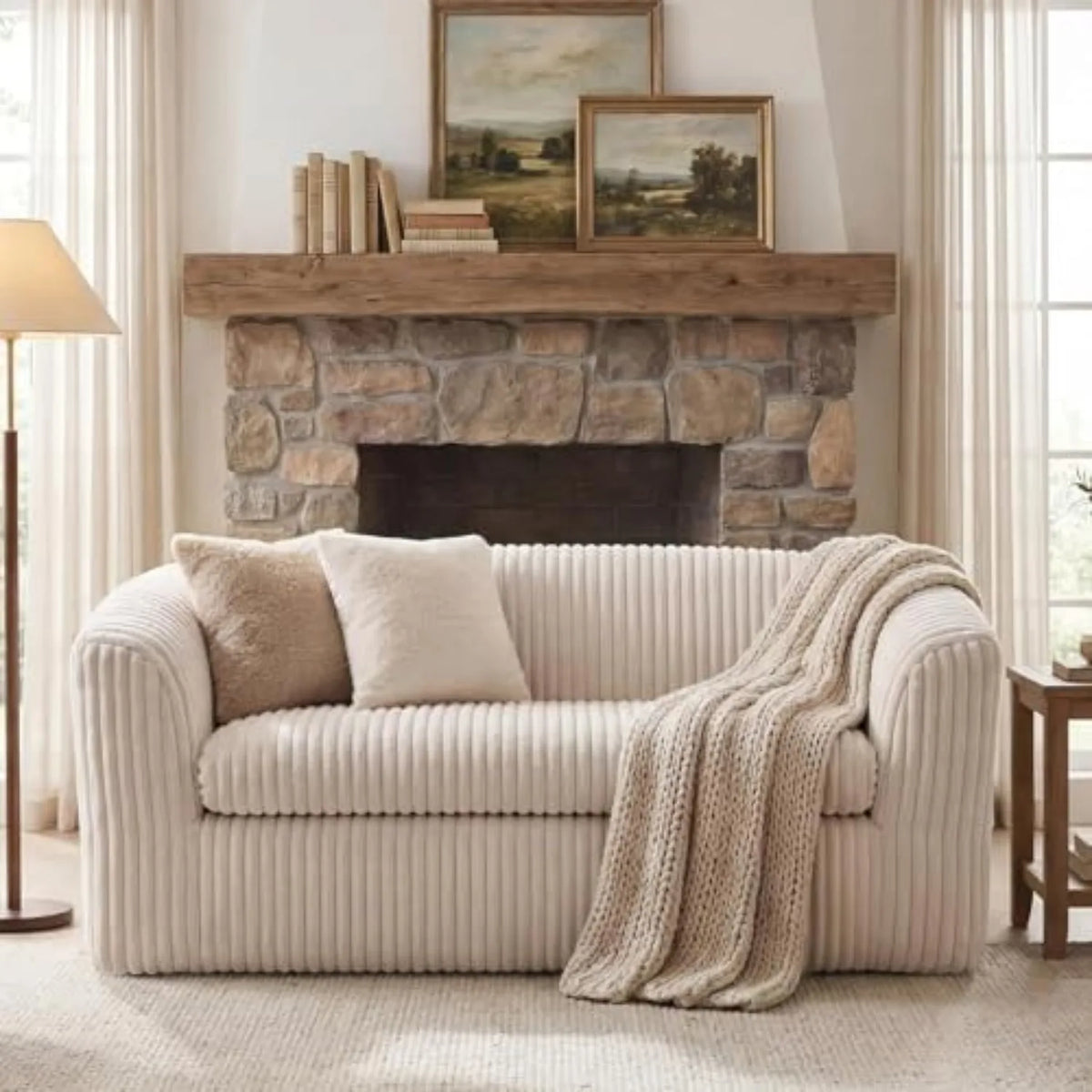 Nuvola | 55 Inch Boneless Mini Couch Deep Seat Cloud Sofa for Bedrooms and Small Spaces