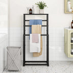 Scala | Metal Towel Rack with Shelf Staggered Bar Bathroom Drying Stand