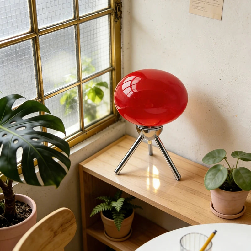 Fungo | Mid Century Glass Mushroom Table Lamp Warm Bedside Accent Light