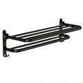 Pieghevole | Foldable Wall Mounted Towel Rack with Hooks Steel Bathroom Storage