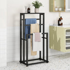Scala | Metal Towel Rack with Shelf Staggered Bar Bathroom Drying Stand