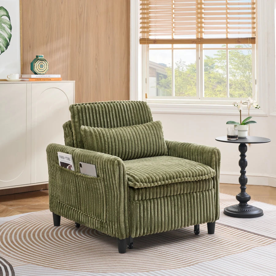 Riposo | Small Sofa Bed Lazy Futon Couch with Pillow for Apartments and Balconies