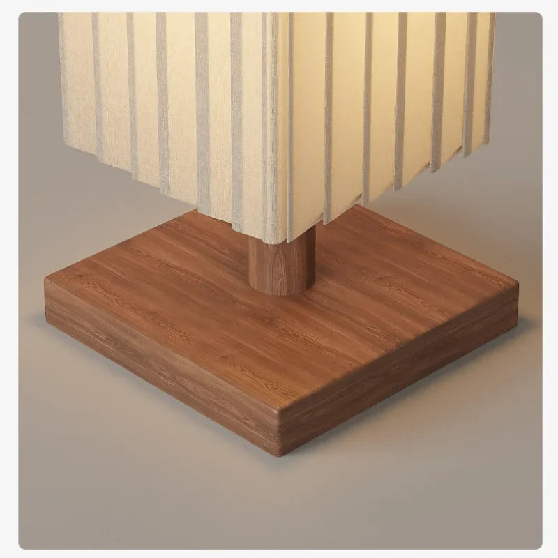 Sabi | Wabi Sabi Fabric and Wood Floor Lamp Quiet Standing Light for Bedside