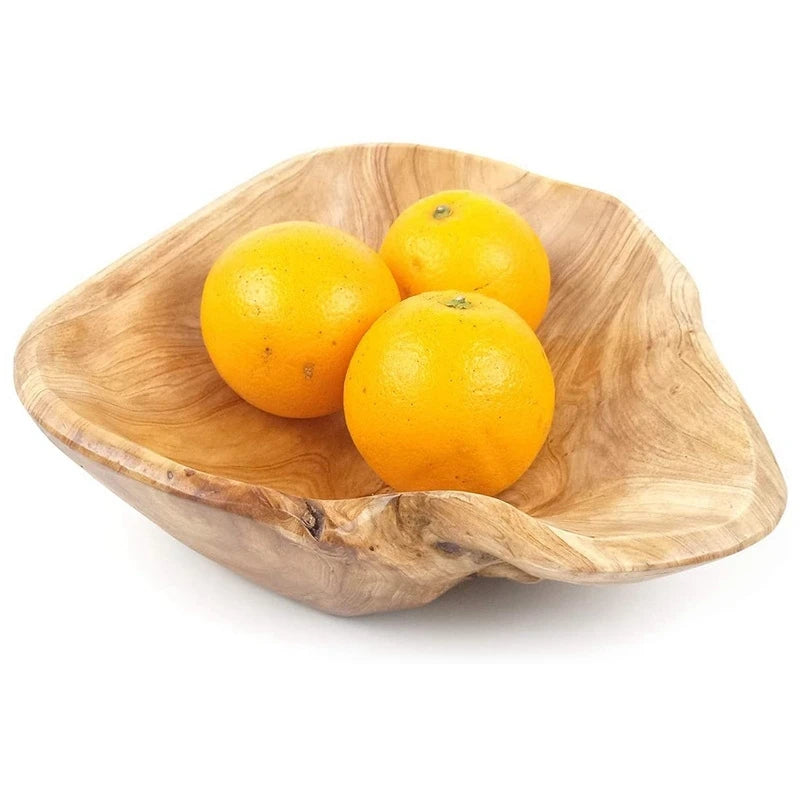 Radica | Hand Carved Wooden Serving Bowl for Fruit Salad and Candy Display