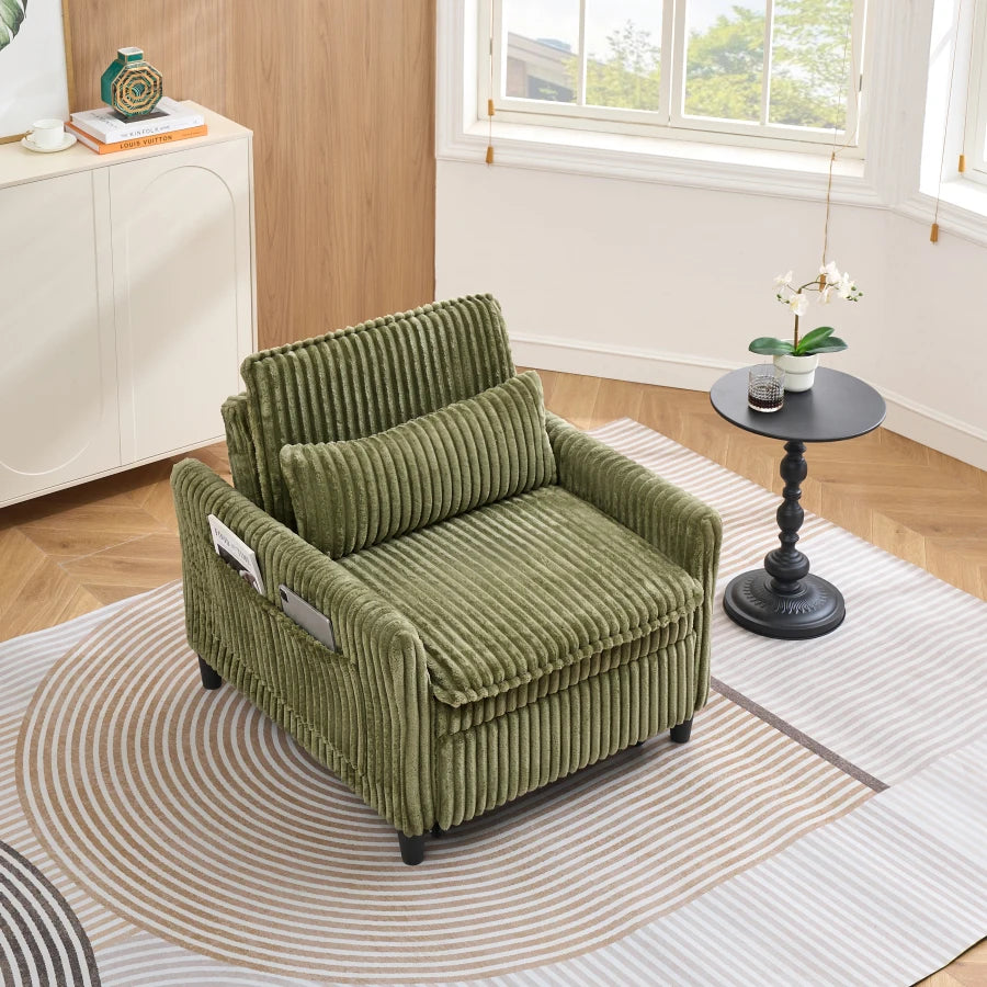 Riposo | Small Sofa Bed Lazy Futon Couch with Pillow for Apartments and Balconies