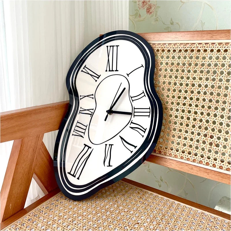 Sogno | Surreal Melting Wall Clock with Roman Numerals Modern Statement Decor