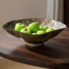 Alzata | Faceted Glass Pedestal Fruit Bowl Centerpiece for Coffee and Dining Tables