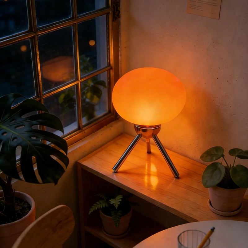 Fungo | Mid Century Glass Mushroom Table Lamp Warm Bedside Accent Light