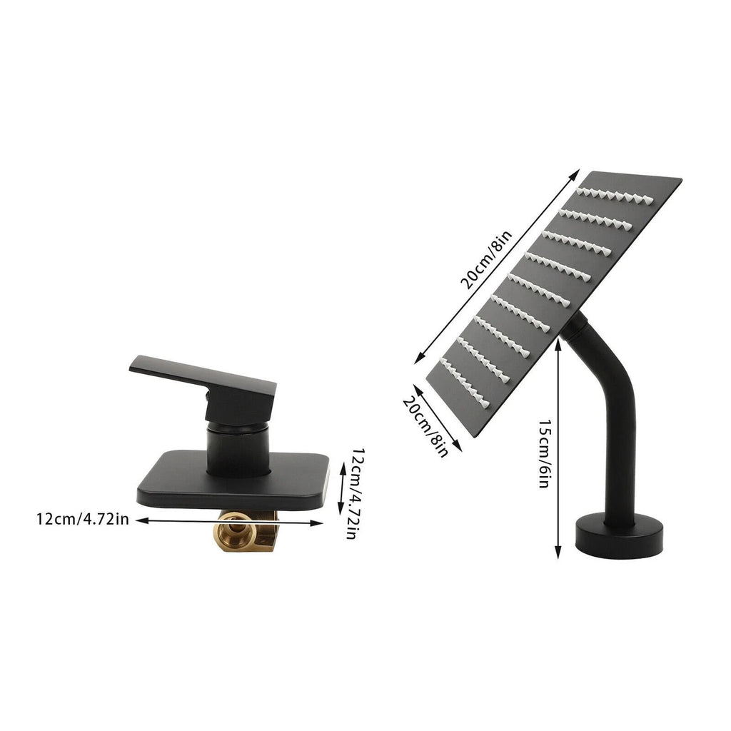Sottile | Ultrathin Square Rain Shower System with Mixer Valve Wall Mounted Set