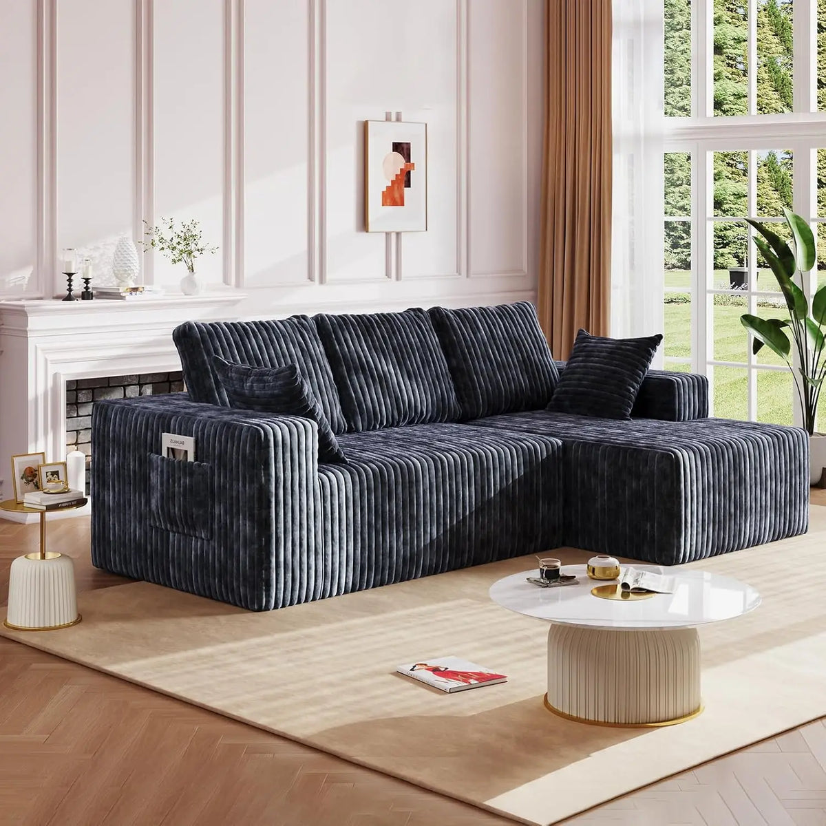Isola | 96 Inch Mini L Shape Modular Sectional Memory Foam Cloud Couch No Assembly Required