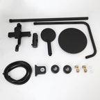 Ombra | Matte Black 8 Inch Rainfall Shower System with Handheld Spray and Brass Valve