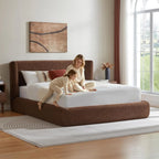 Nembo | Queen Cloud Platform Bed Frame All Foam Upholstered with Headboard