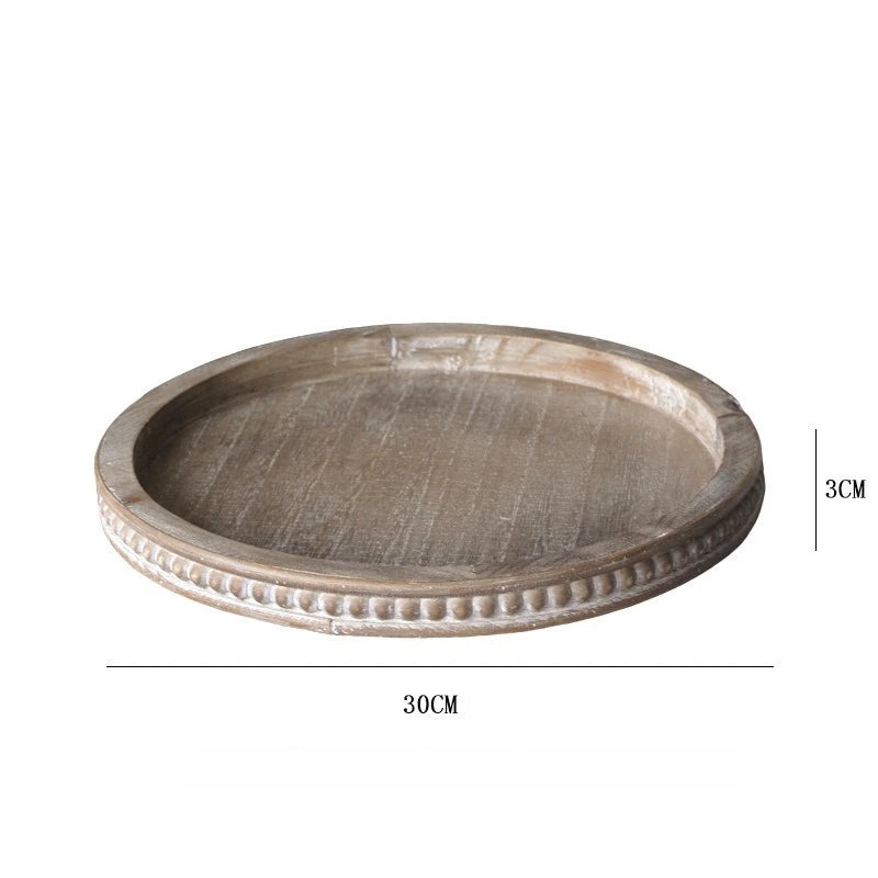 Fattoria | Rustic Wooden Serving Tray for Tea Snacks and Candle Display