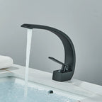 Curva | Brass Curved Basin Faucet Single Handle Deck Mounted Bathroom Tap