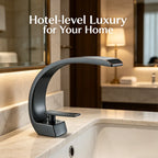 Curva | Brass Curved Basin Faucet Single Handle Deck Mounted Bathroom Tap