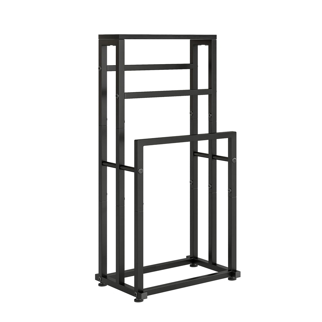 Scala | Metal Towel Rack with Shelf Staggered Bar Bathroom Drying Stand