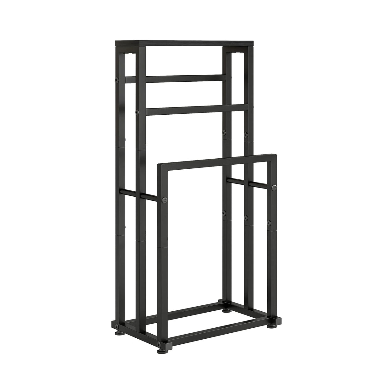 Scala | Metal Towel Rack with Shelf Staggered Bar Bathroom Drying Stand