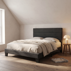 Basilio Fully Upholstered Platform Bed Frame — lifestyle secondary