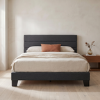 Basilio Fully Upholstered Platform Bed Frame — lifestyle primary