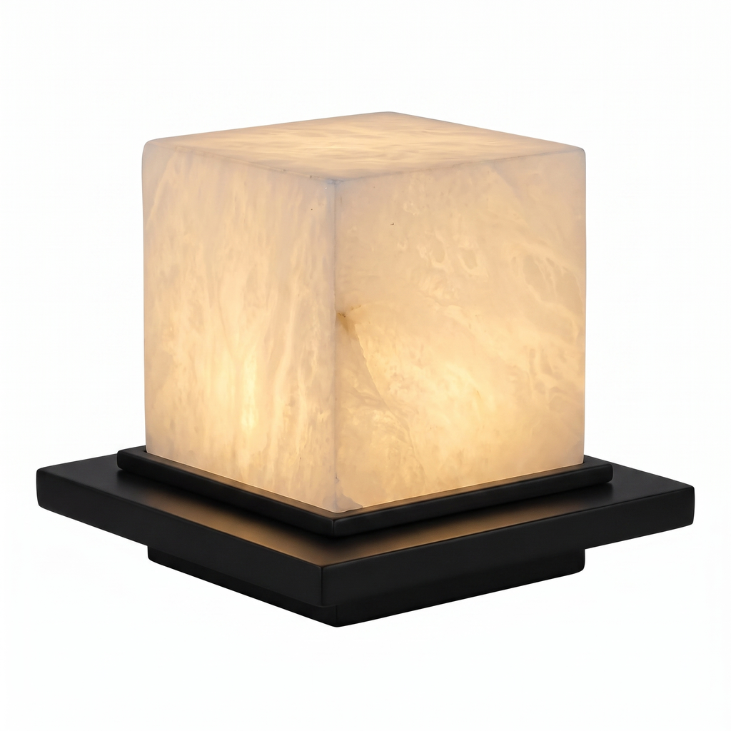 Corso marble and iron LED table lamp — white background hero