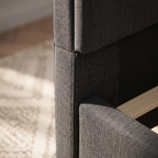 Basilio Fully Upholstered Platform Bed Frame — close detail