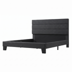 Basilio Fully Upholstered Platform Bed Frame — white background hero