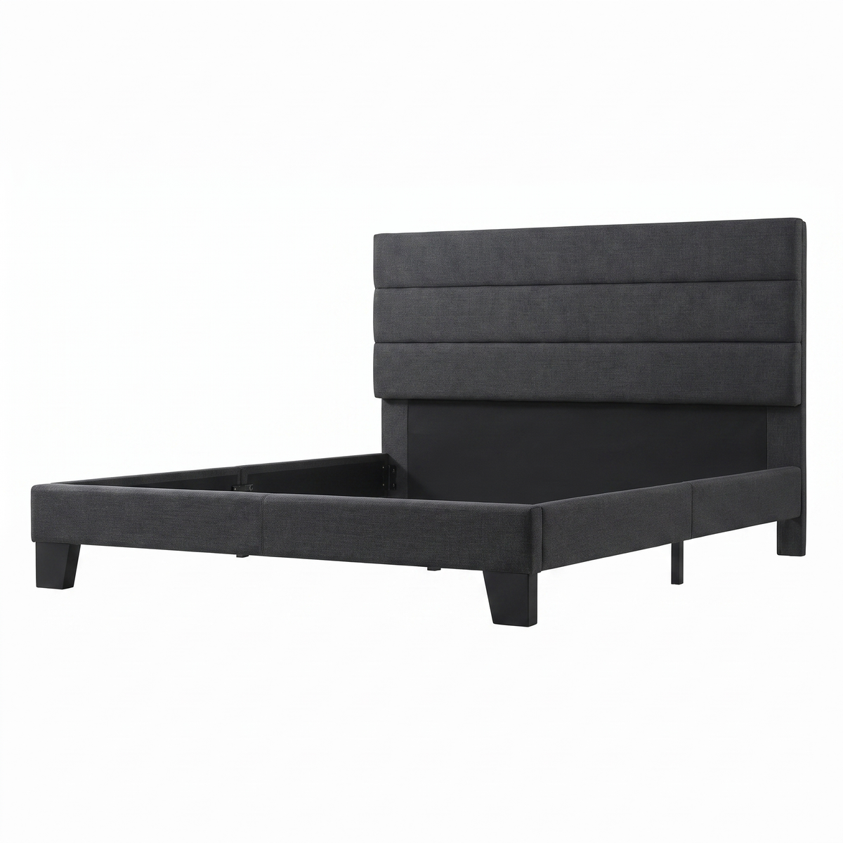 Basilio Fully Upholstered Platform Bed Frame — white background hero