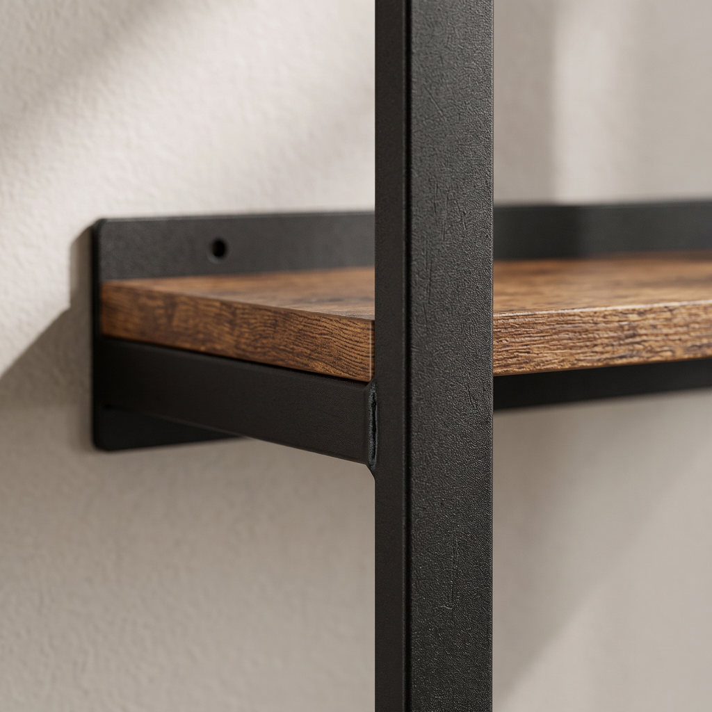 Doppio two bar cast iron towel rack — bracket and finish detail