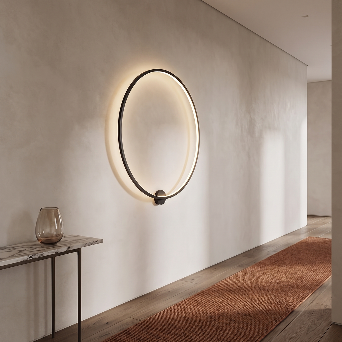 Anello Round Ring LED Wall Sconce — hallway