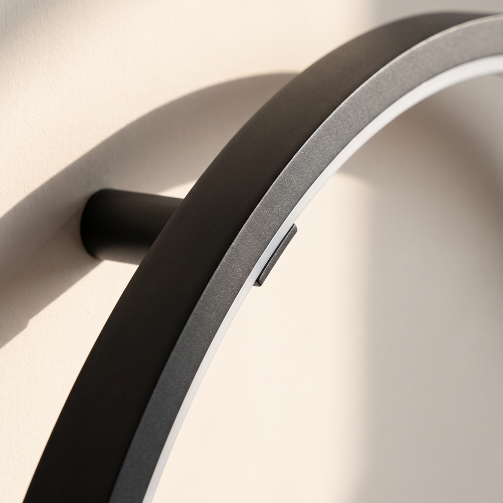 Anello Round Ring LED Wall Sconce — matte black finish detail