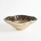 Alzata Faceted Glass Pedestal Fruit Bowl — white background hero