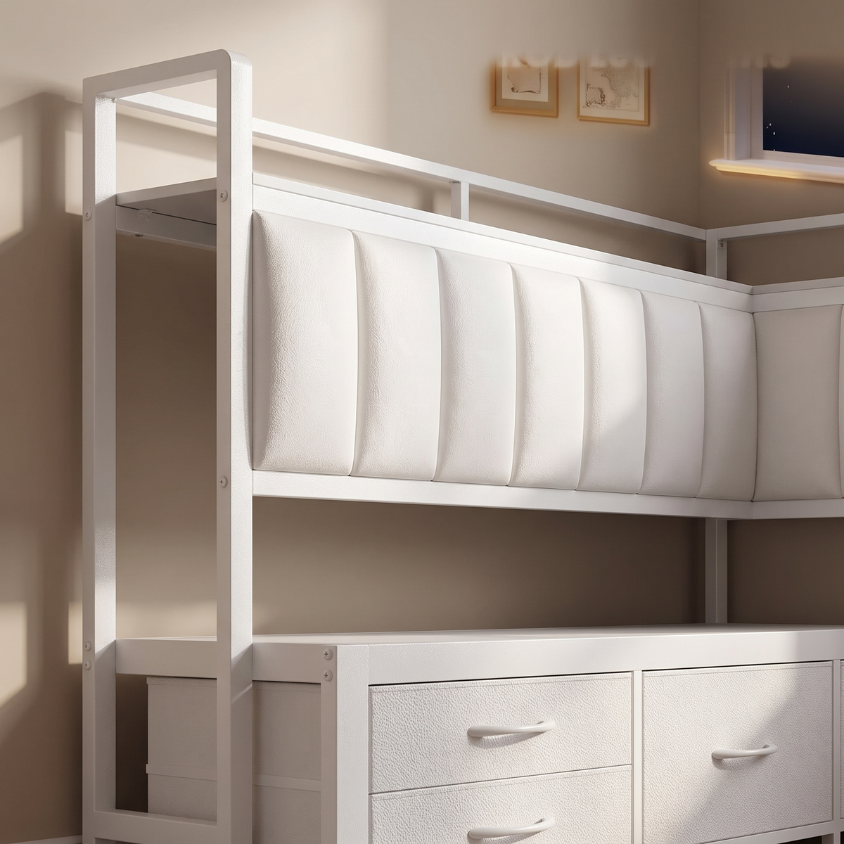 Angolo Corner Queen Bed Frame — storage drawer detail