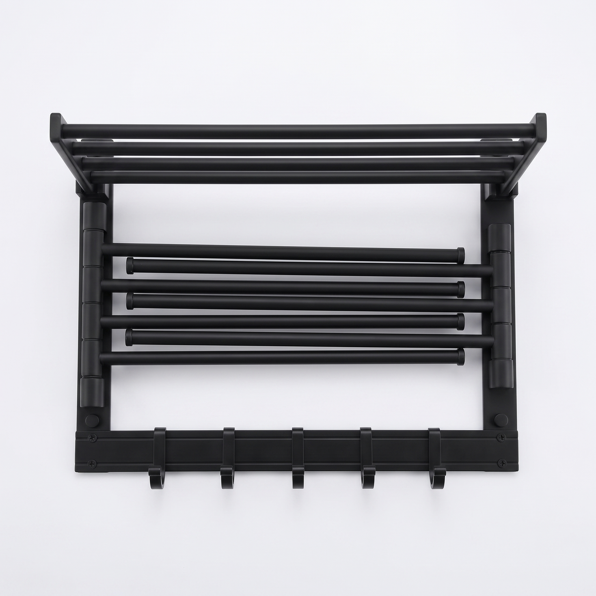 Aria Foldable Rotating Wall Mounted Towel Rack — white background hero