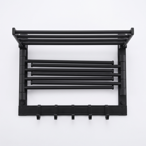 Aria Foldable Rotating Wall Mounted Towel Rack — white background hero