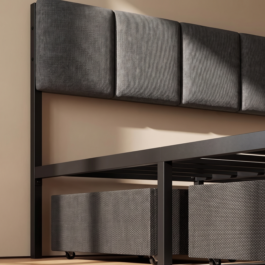 Aurea Full Size Upholstered Bed Frame — upholstery detail