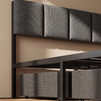 Aurea Full Size Upholstered Bed Frame — upholstery detail