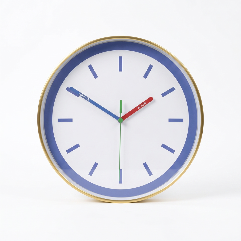 Azzurro Abstract Geometric Wall Clock — white background hero