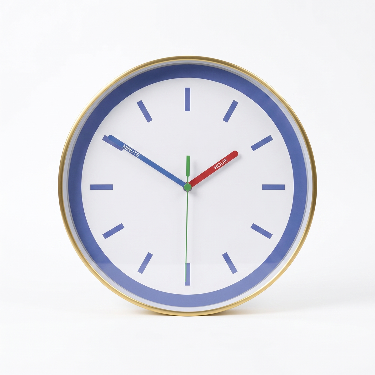 Azzurro Abstract Geometric Wall Clock — white background hero