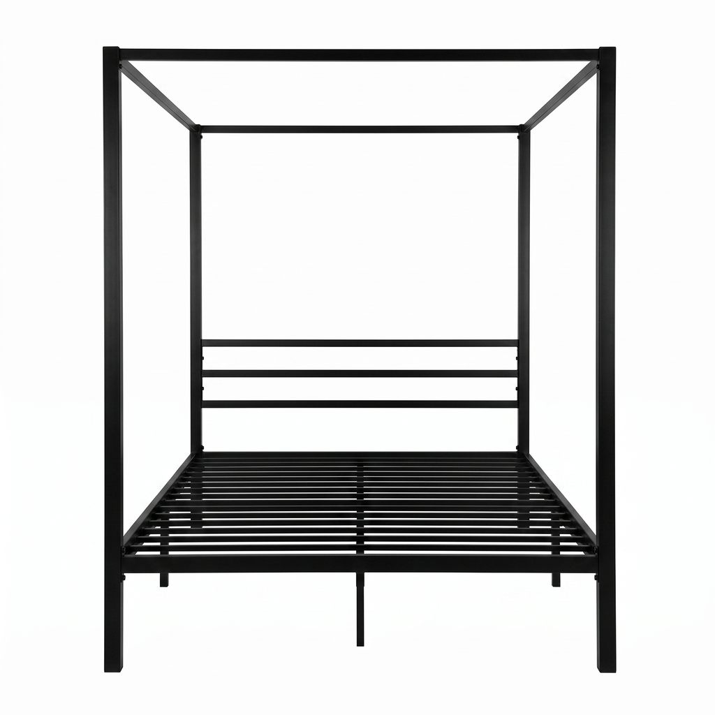 Baldacchino Four Poster Canopy Bed Frame — white background hero
