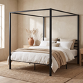Baldacchino Four Poster Canopy Bed Frame — styled bedroom